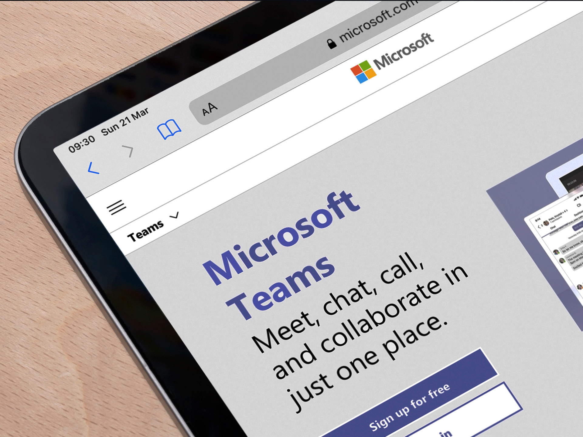 Microsoft Teams Page